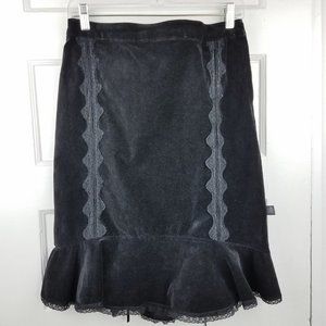 Tripp | Goth Black Lace Up Pencil Skirt Size Large